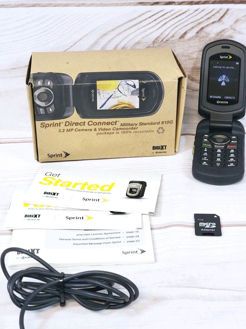 Kyocera DuraXT E4277 Sprint Direct Connect Military Standard 810G Flip Phone